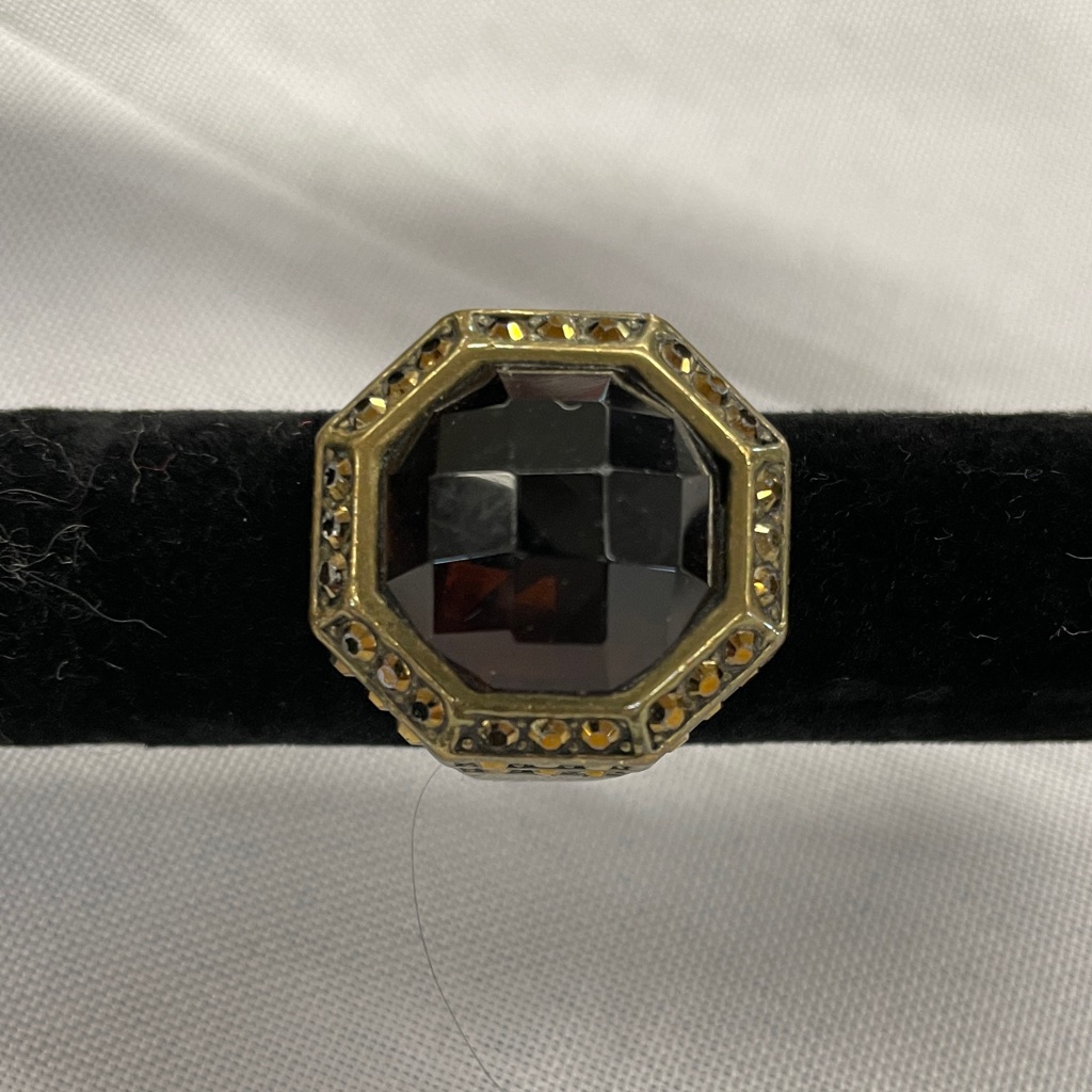 Gold And Amber Faceted Ring